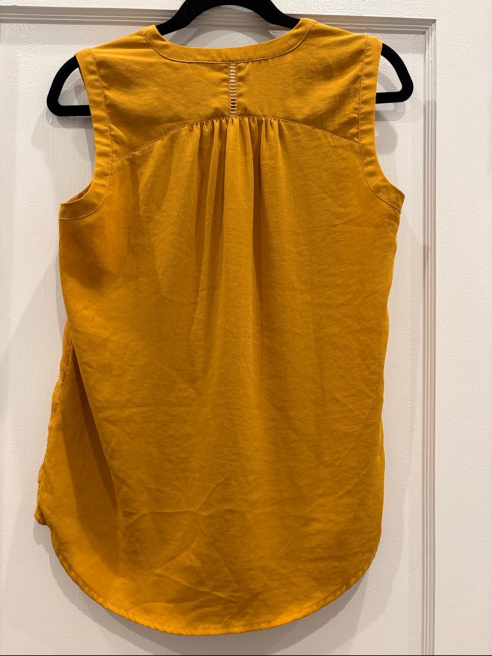 Maeve Anthropologie Mustard Embroidered Lace-Up Sleeveless Top Boho Size 4 - Picture 14 of 16